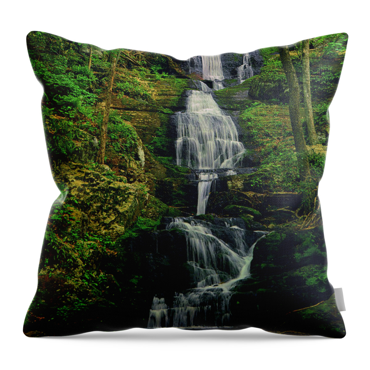 Buttermilk Falls Throw Pillow featuring the photograph Buttermilk Falls 3 by Raymond Salani III