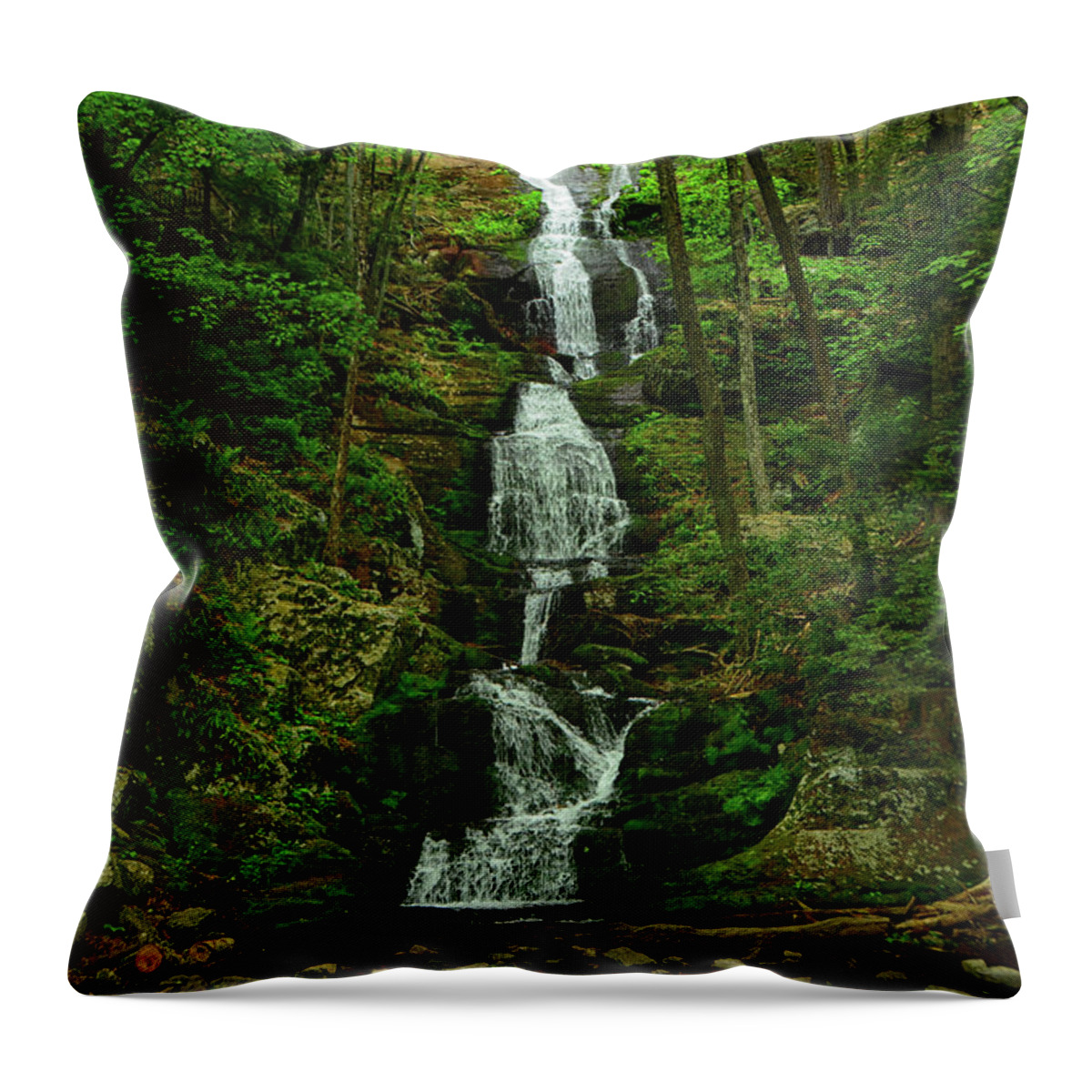 Buttermilk Falls Throw Pillow featuring the photograph Buttermilk Falls 4 by Raymond Salani III