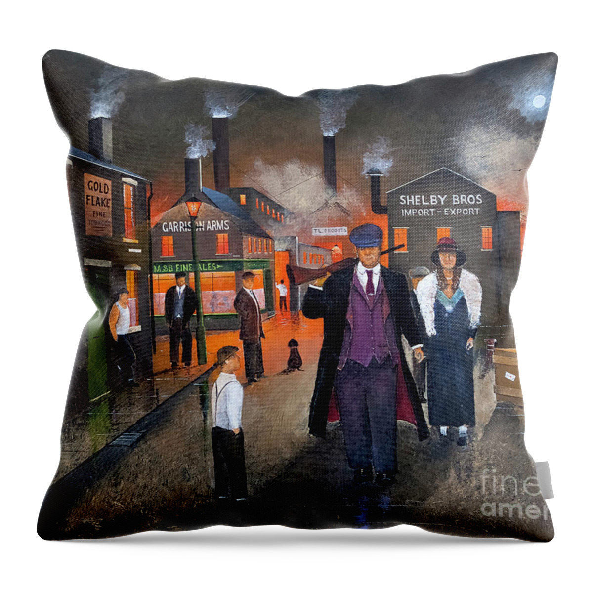 Peaky Blinders Throw Pillow featuring the painting By Order Of The Peaky Blinders by Ken Wood