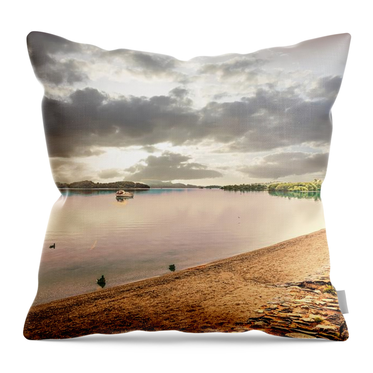 British Isles Throw Pillow featuring the photograph By The Lake by Bill Howard