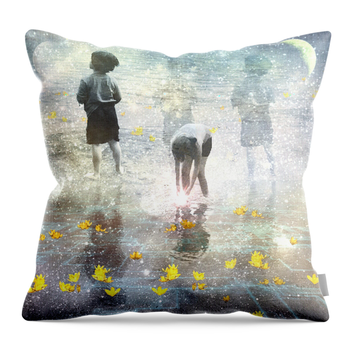 Digital Art Throw Pillow featuring the digital art By The Light Of The Magical Moon by Melissa D Johnston