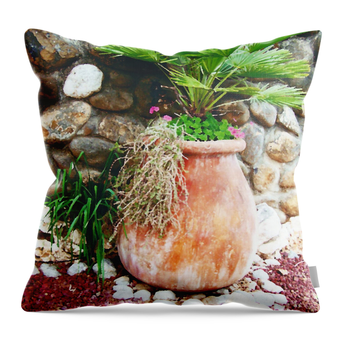 Land Of The Bible Throw Pillow featuring the photograph By The Roadside by M Three Photos