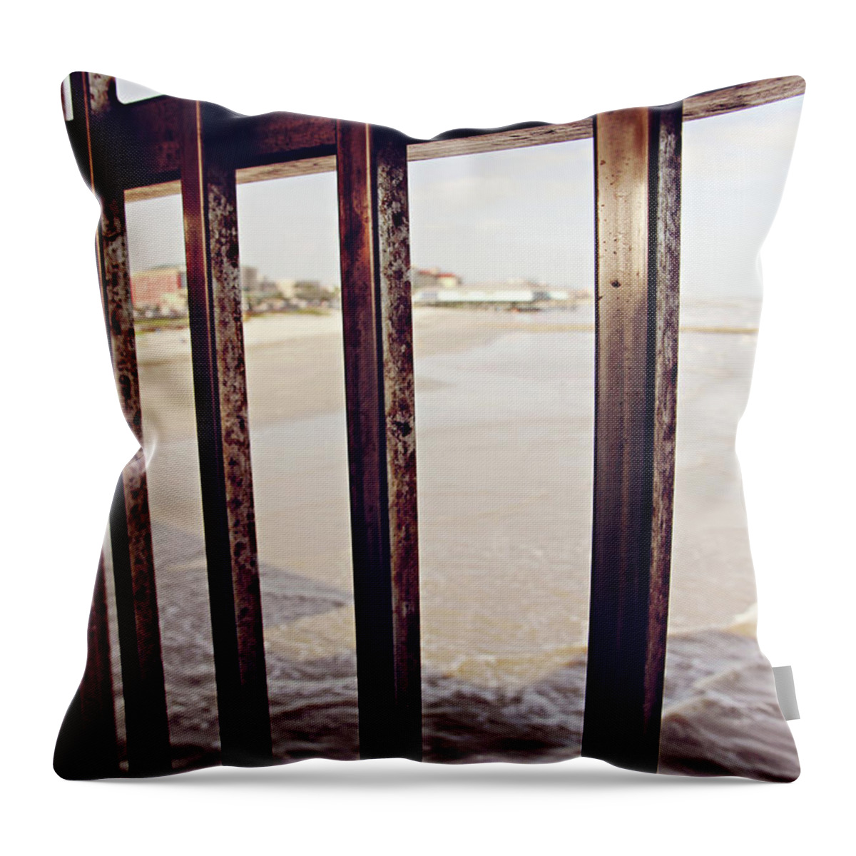 Alone Throw Pillow featuring the photograph By the Sea by Trish Mistric