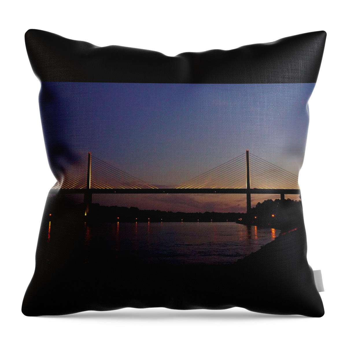 Bridge Throw Pillow featuring the photograph C and D Canal Bridge by Ed Sweeney