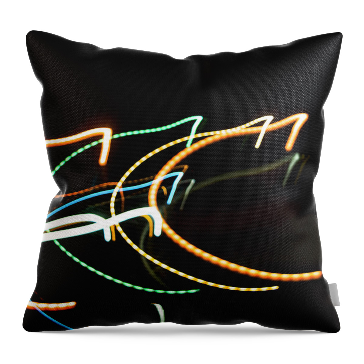 Abstract; Lights Throw Pillow featuring the photograph C by Greg and Chrystal Mimbs