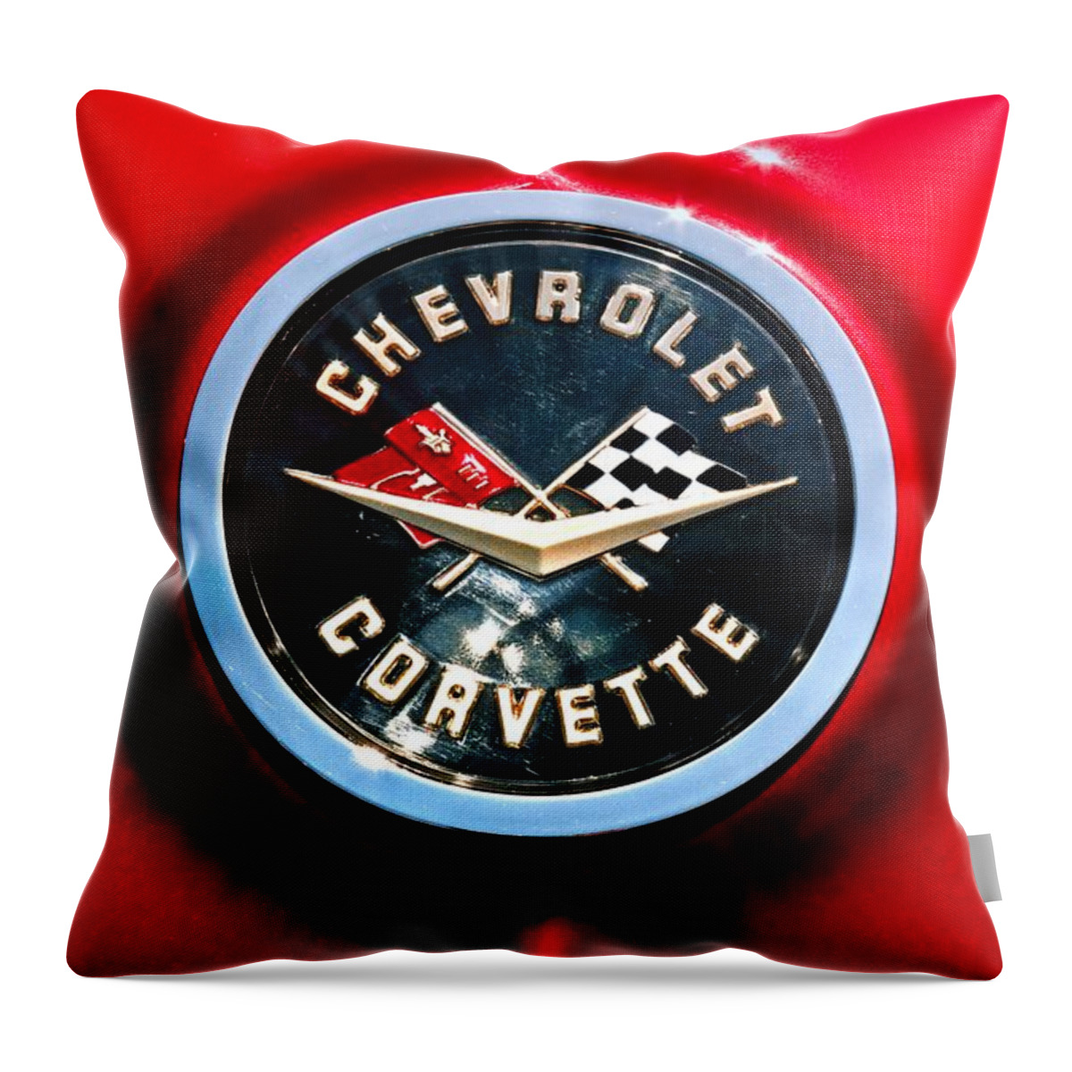 Corvette Throw Pillow featuring the photograph C2 Corvette Logo by Scott Wyatt