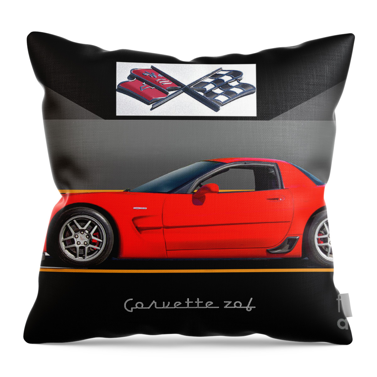 Auto Throw Pillow featuring the photograph C5 Corvette ZO6 'Profile' I by Dave Koontz