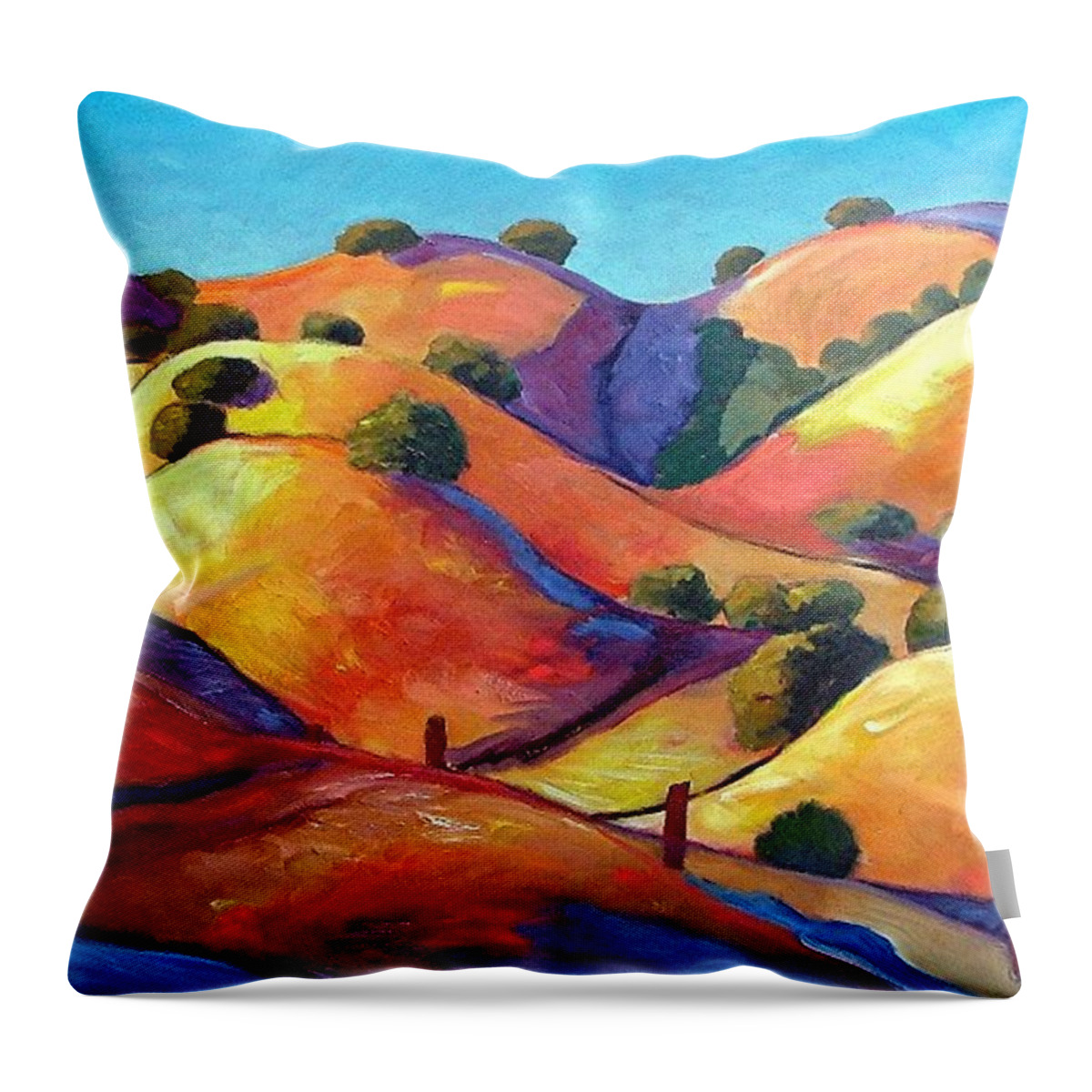 Curves Throw Pillow featuring the painting CA Rollers by Gary Coleman