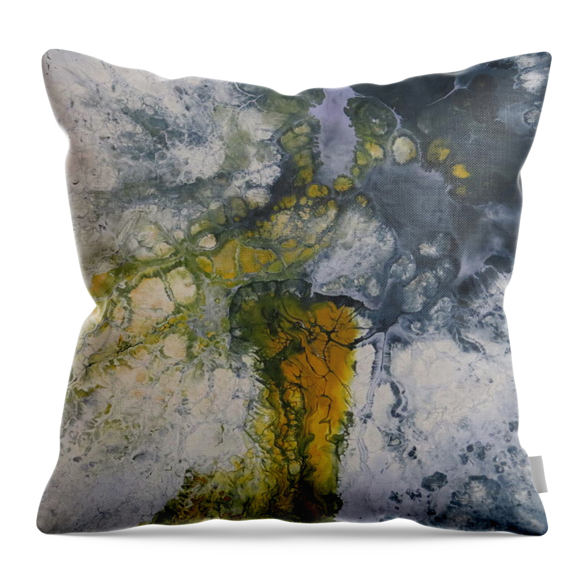 Abstract Throw Pillow featuring the painting Cadence by Soraya Silvestri
