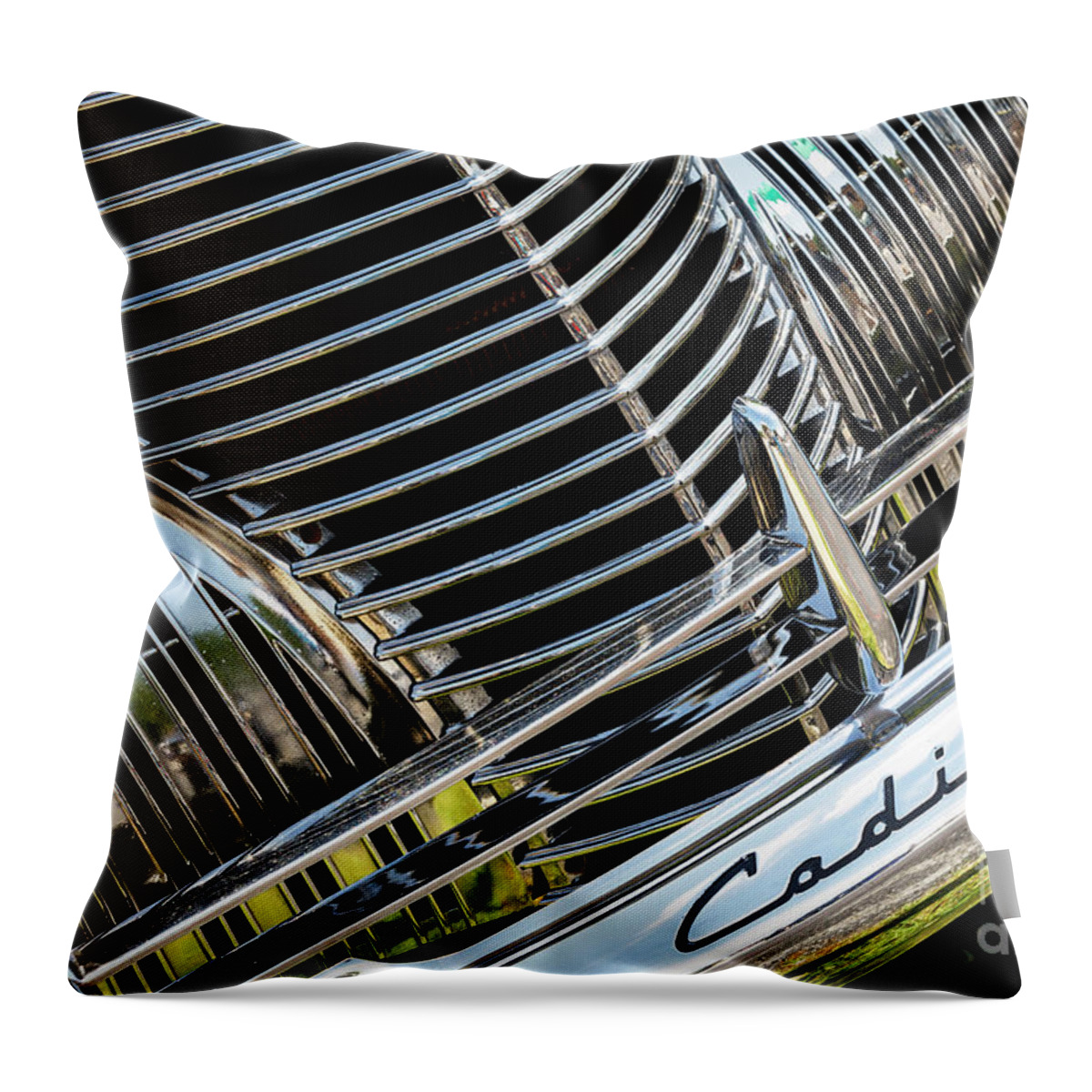 Cadillac Throw Pillow featuring the photograph Cadi Grill by Dennis Hedberg