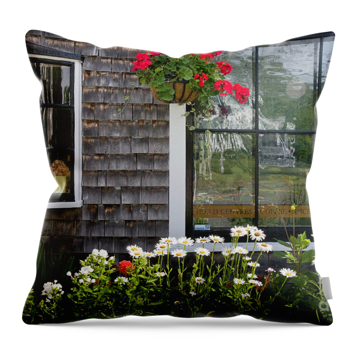 Alfresco Dining Throw Pillow featuring the photograph Cafe Windows by Susan Cole Kelly