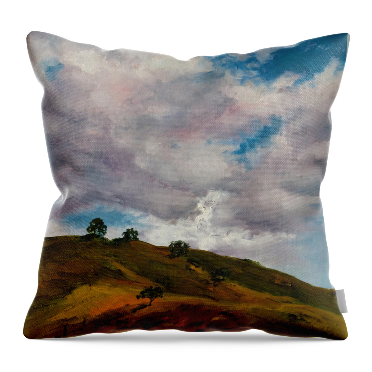 Sky Throw Pillow featuring the painting California hills by Rick Nederlof