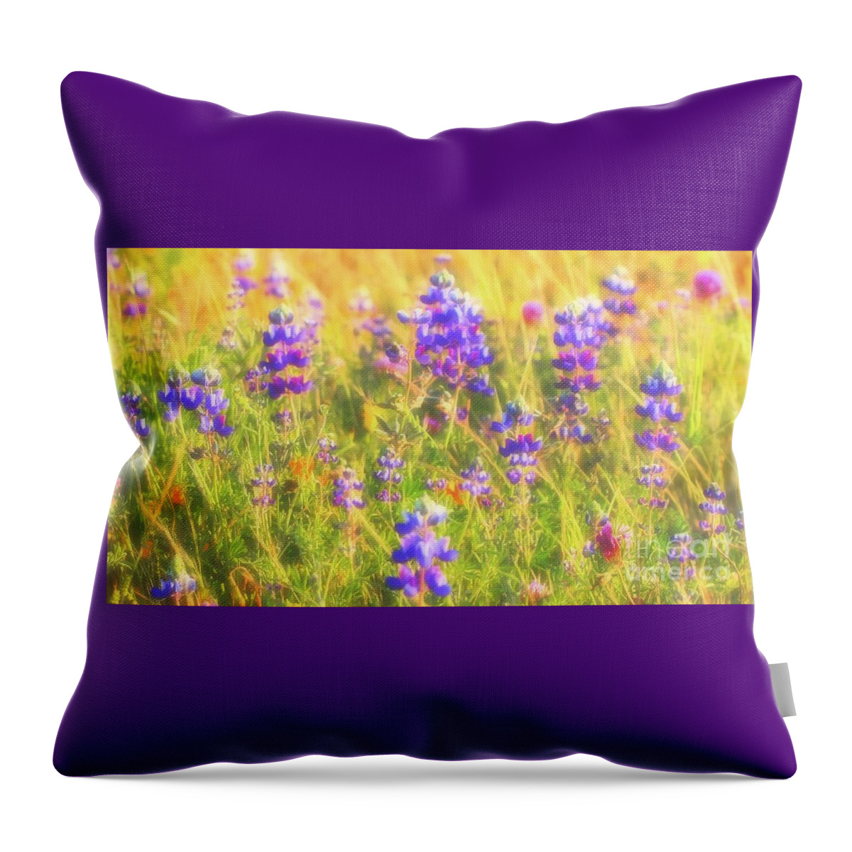 Lupines Throw Pillow featuring the photograph California Lupines Redux by Gus McCrea