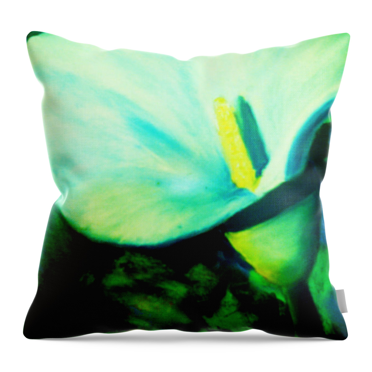 White Calla Lily Throw Pillow featuring the painting Calla Lily by Melinda Etzold