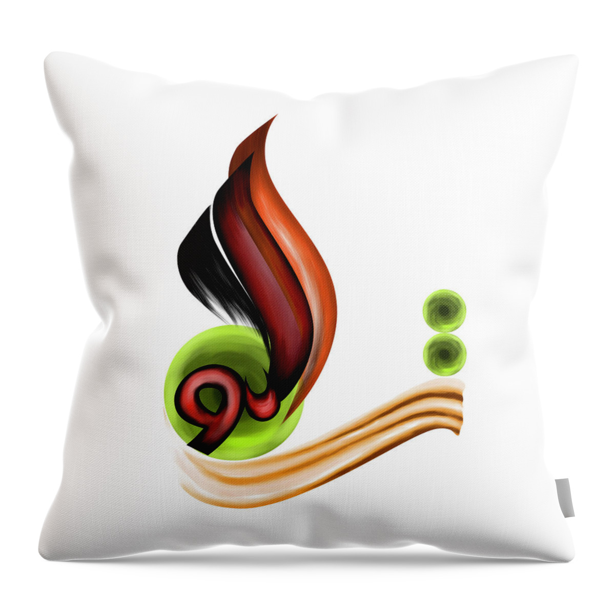 Abstract Throw Pillow featuring the painting Calligraphy 109 2 by Mawra Tahreem