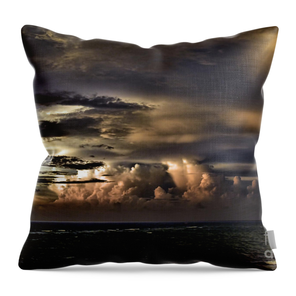 Storm Throw Pillow featuring the photograph Calm Before Storm by Judy Wolinsky