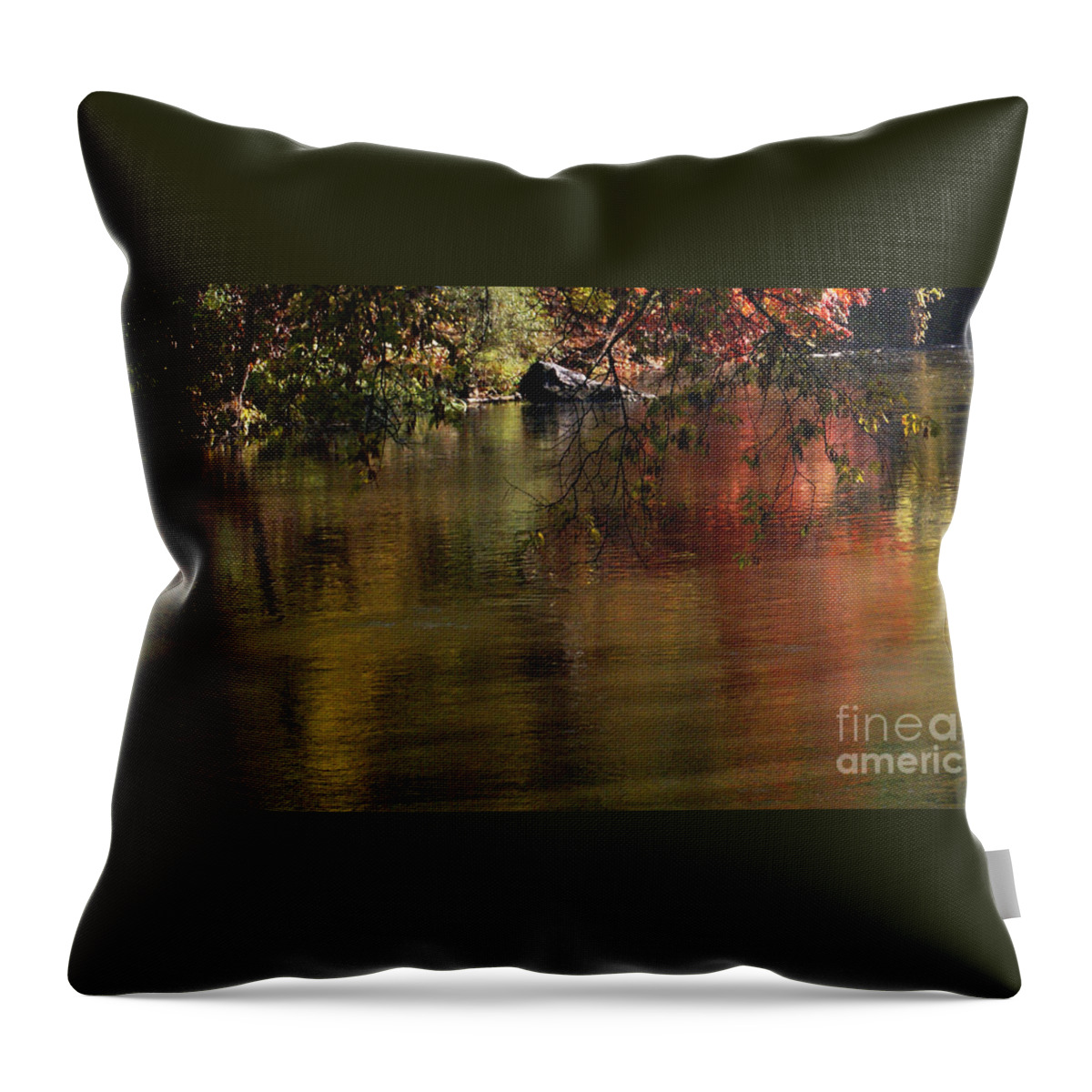 River Throw Pillow featuring the photograph Calm Reflection by Linda Shafer