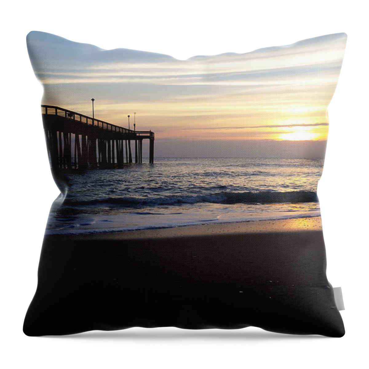 Sun Throw Pillow featuring the photograph Calm Seas At Sunrise by Robert Banach