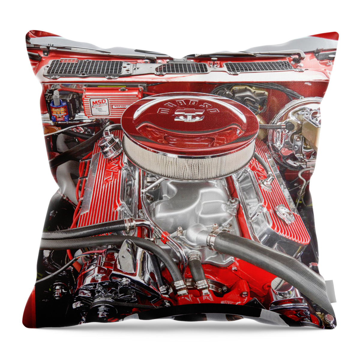 American Throw Pillow featuring the photograph Camaro Crome by Marcus Karlsson Sall