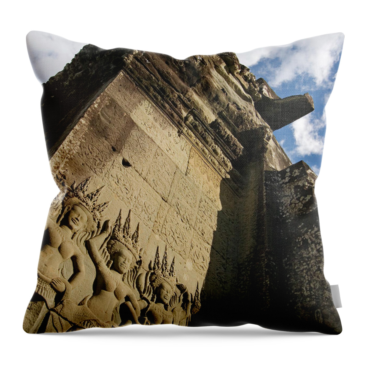 Womanly Throw Pillow featuring the photograph Cambodia_d108 by Craig Lovell