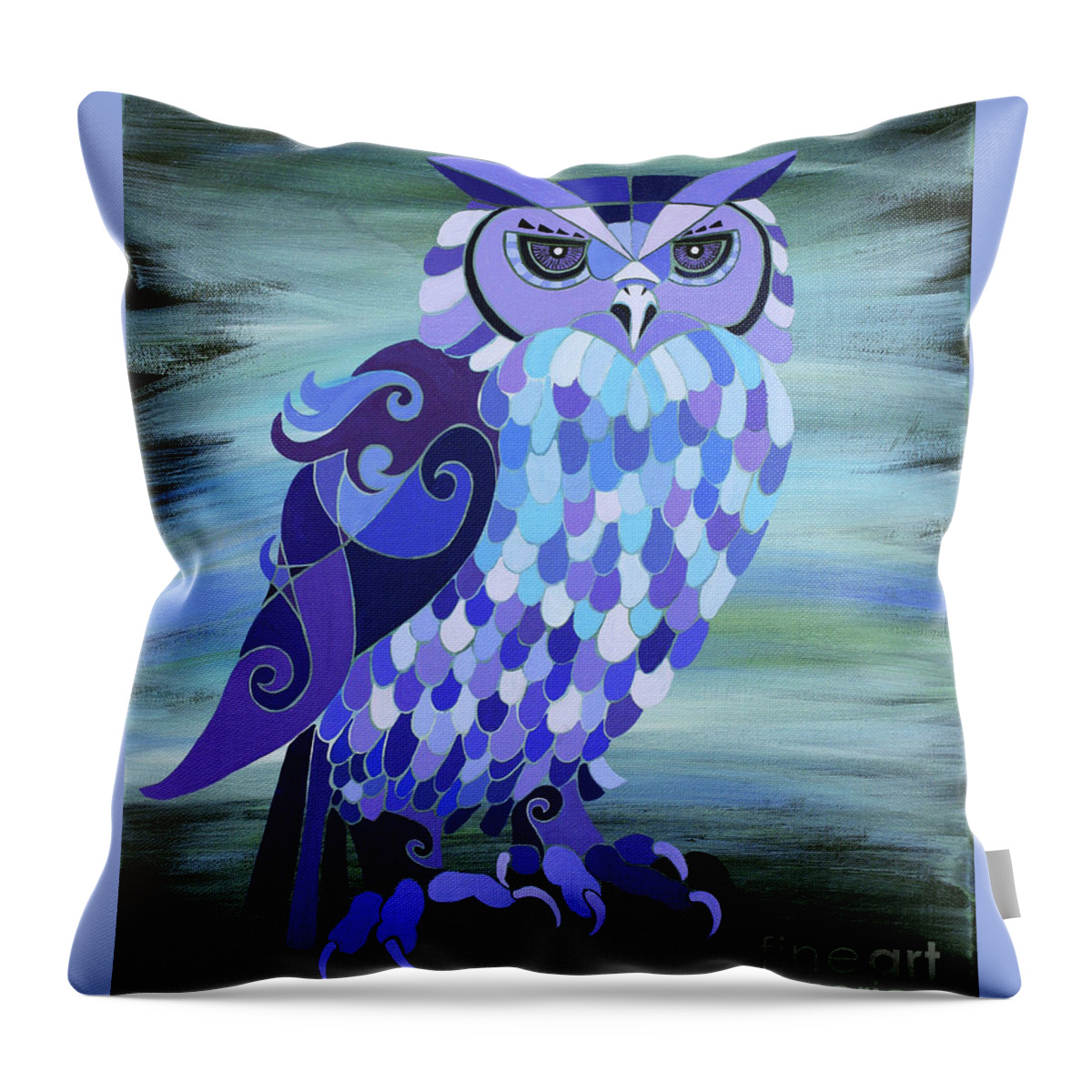 Barred Owl Throw Pillow featuring the painting Camelot by Barbara Rush