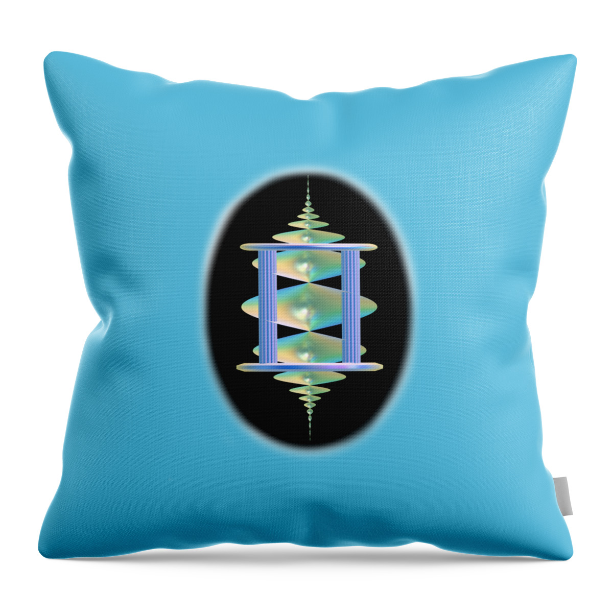 Abstract Throw Pillow featuring the digital art Cameo Abstract in Aqua by Linda Phelps