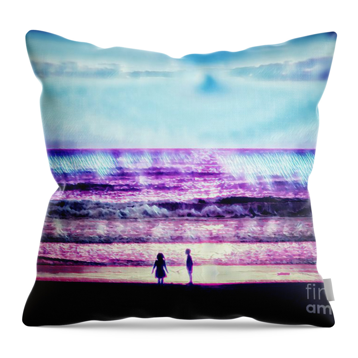 Children Throw Pillow featuring the digital art Can you see this? by HELGE Art Gallery