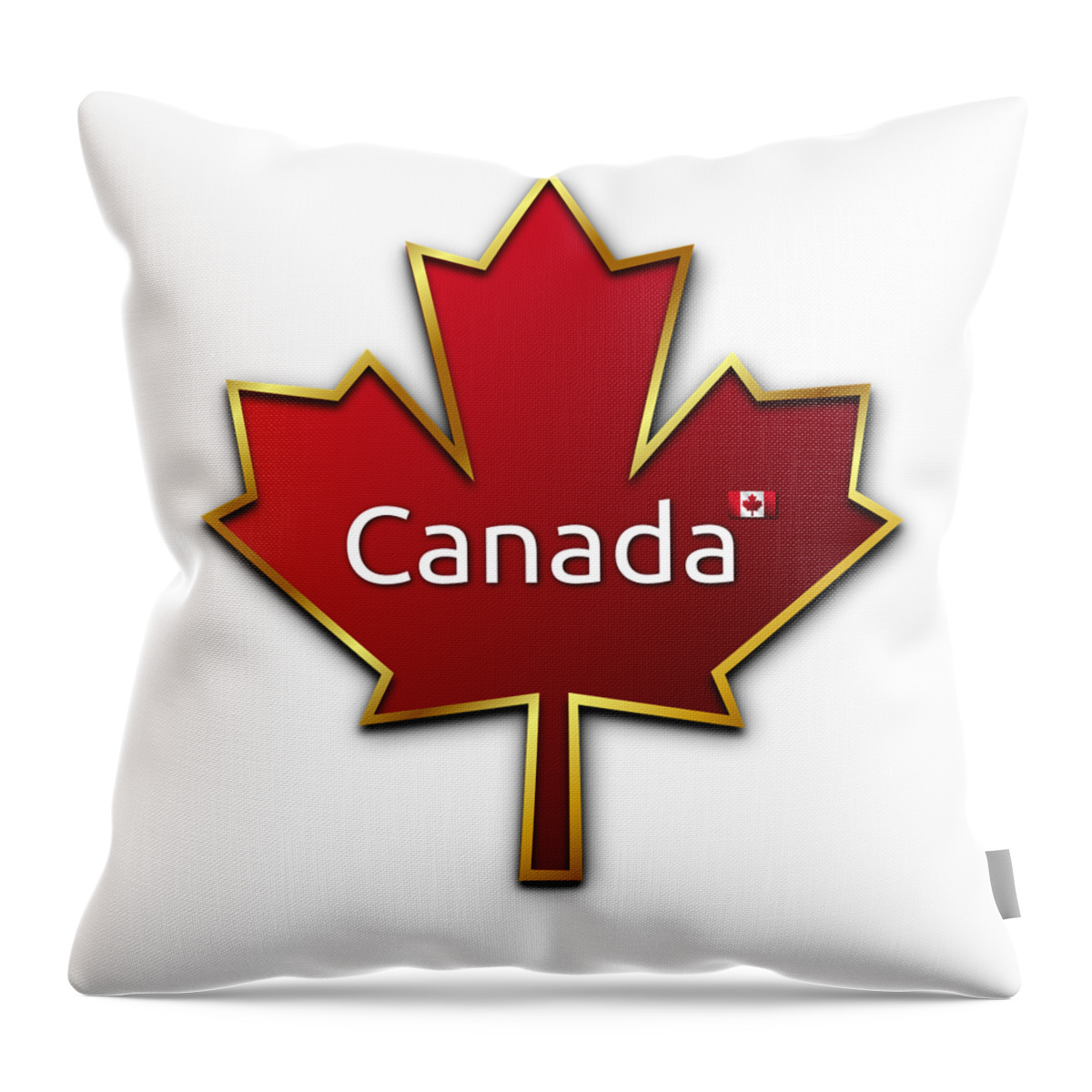 Canada Throw Pillow featuring the digital art Canada Red Leaf by Movie Poster Prints