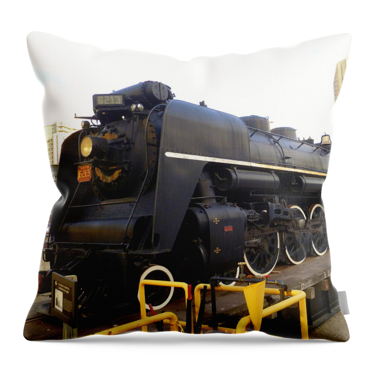 Locomotive Throw Pillow featuring the photograph Canadian National No. 6213 by Lingfai Leung