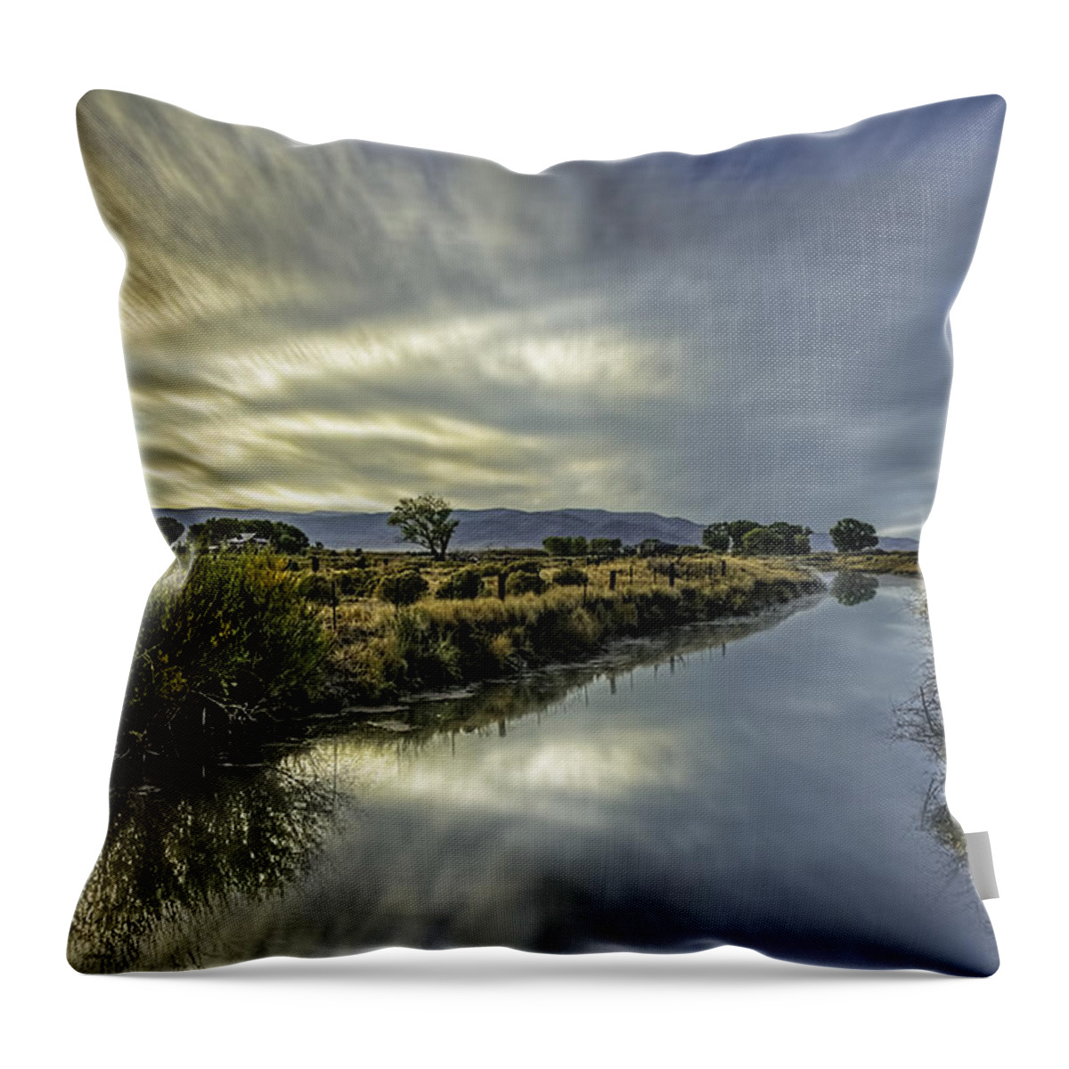 Landscape Throw Pillow featuring the photograph Canal by Maria Coulson