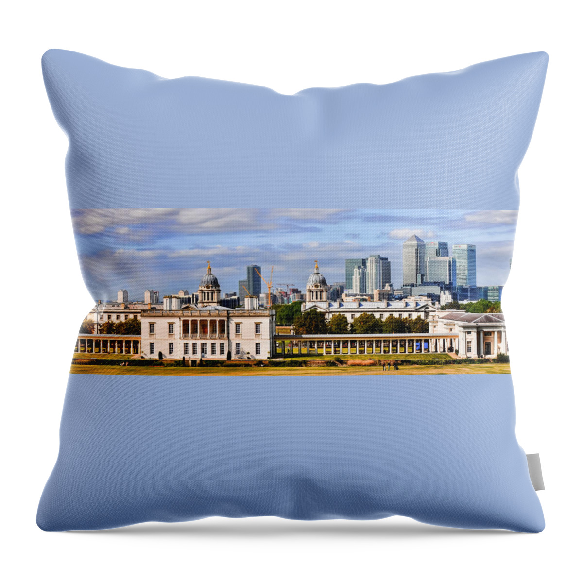 Artistic Throw Pillow featuring the photograph Canary Wharf by Gouzel -