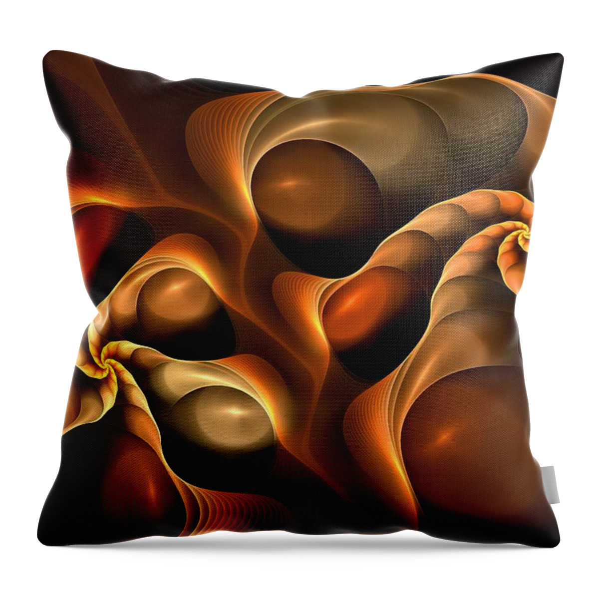Candy Series Throw Pillow featuring the digital art Candied Caramel Twists by Doug Morgan