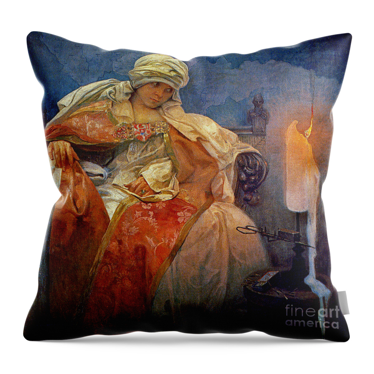 Candlelight 1911 Throw Pillow featuring the photograph Candlelight 1911 by Padre Art