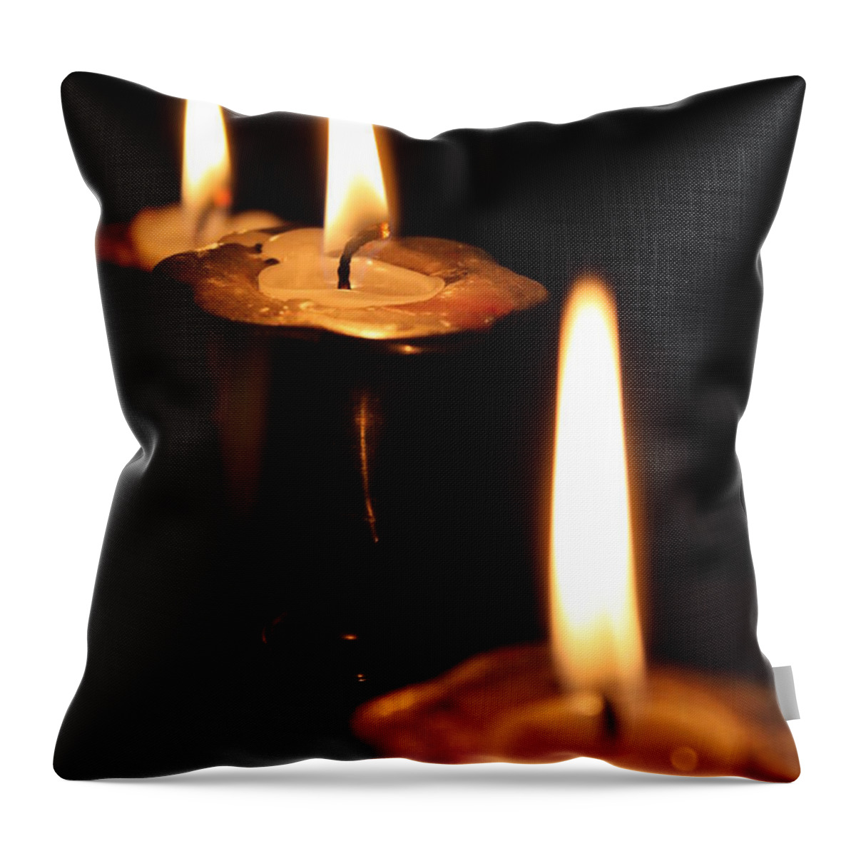 Candles Throw Pillow featuring the photograph Candlelight by Lauri Novak