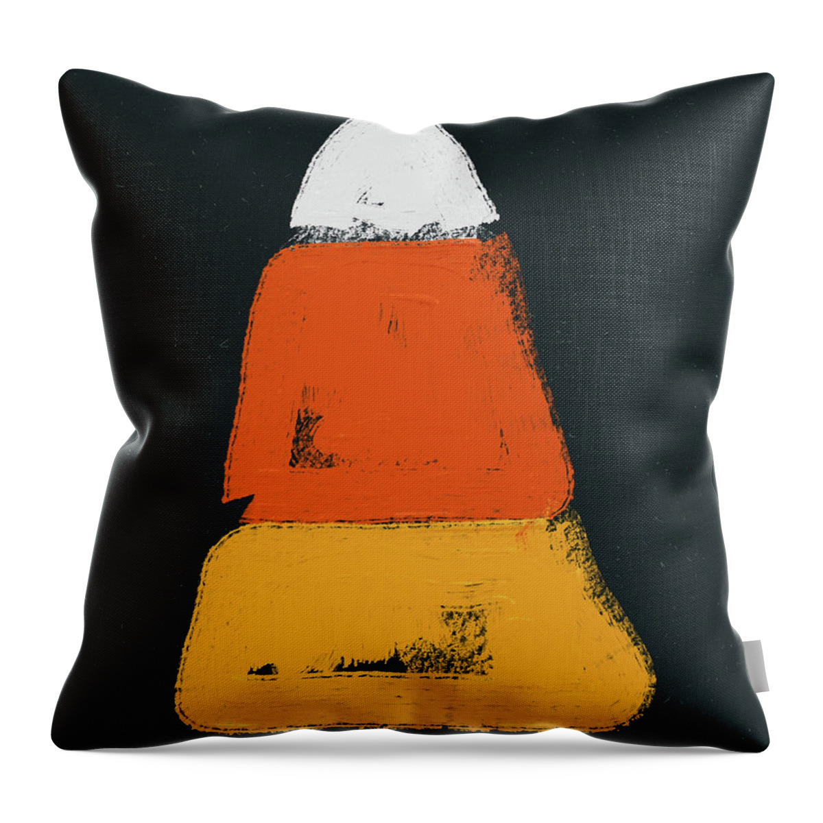 Candy Corn Throw Pillow featuring the mixed media Candy Corn by Russell Pierce
