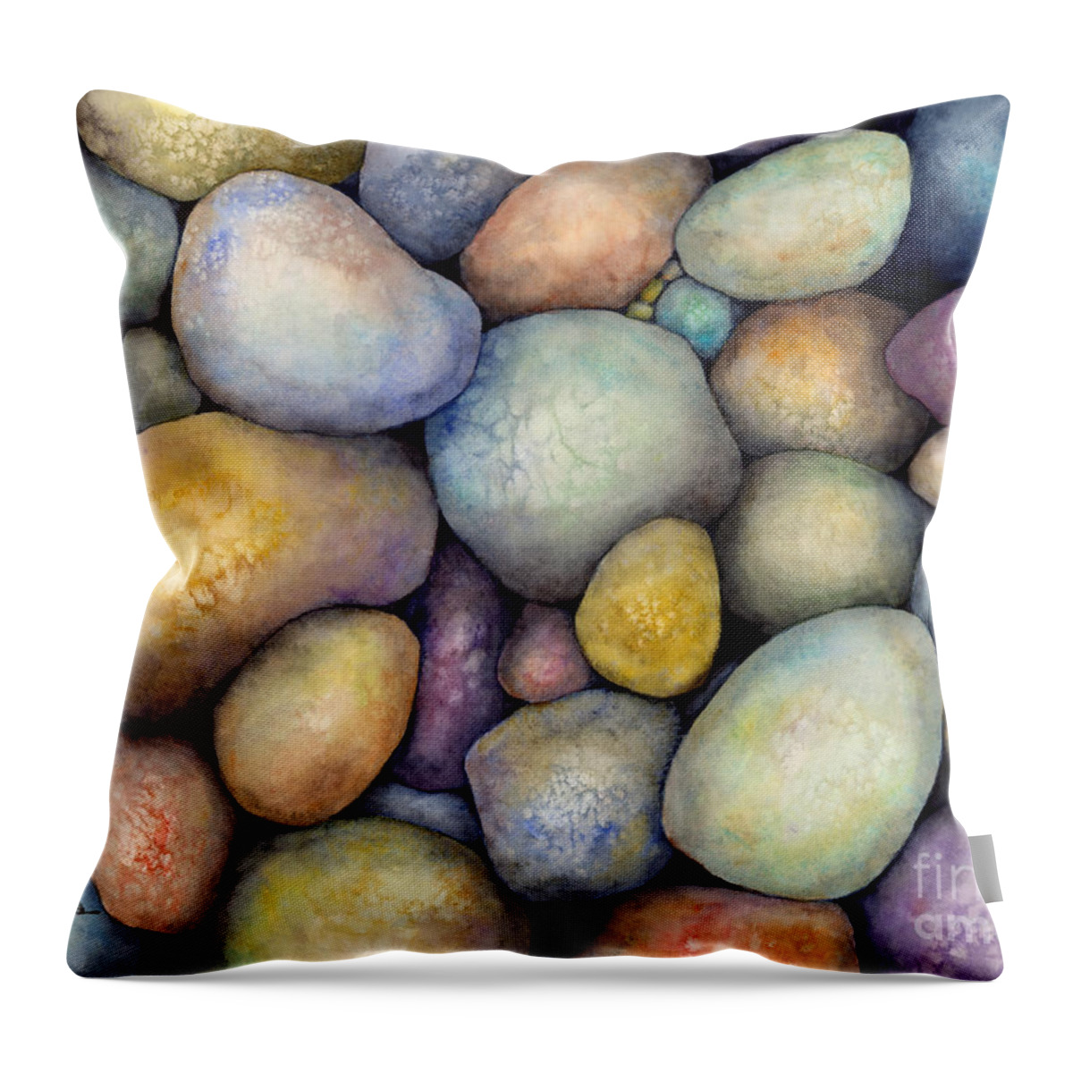 Rock Candy Throw Pillow featuring the painting Rock Candy by Hailey E Herrera