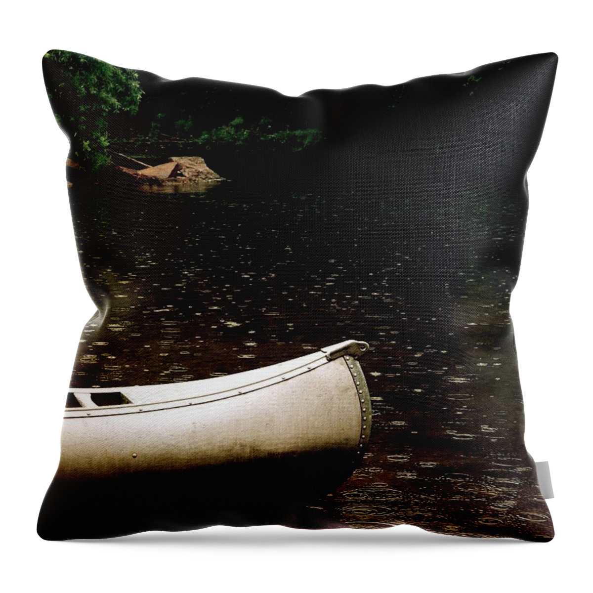 Canoe Throw Pillow featuring the photograph Canoe by Melisa Elliott