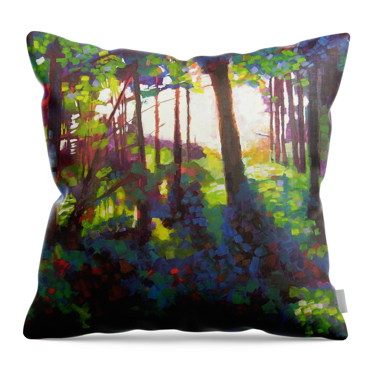 Landscape Throw Pillow featuring the painting Canopy by Mary McInnis