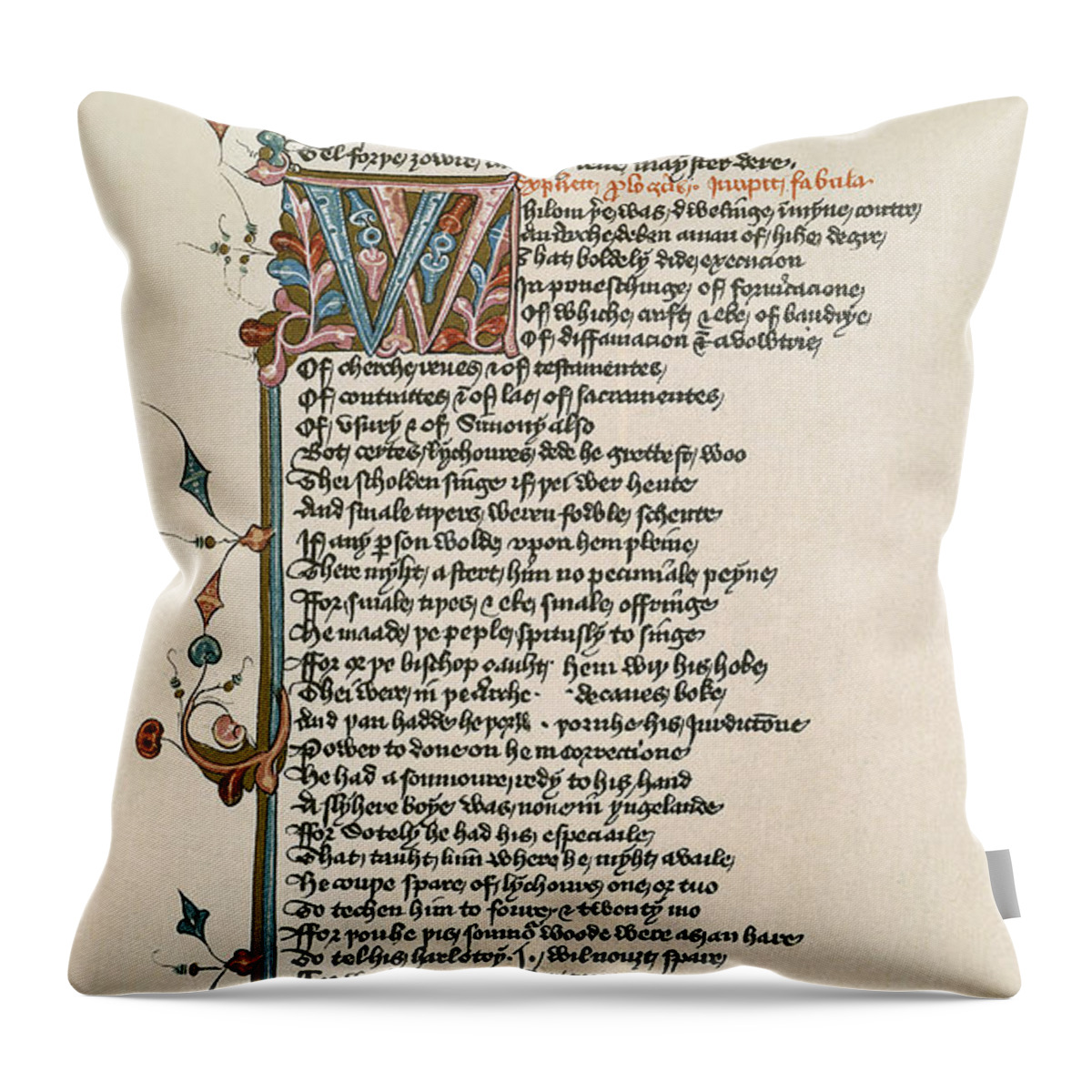  Throw Pillow featuring the painting Canterbury Tales by Granger