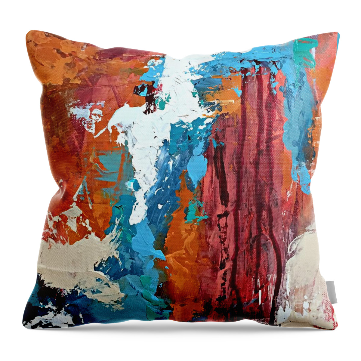 Abstract Throw Pillow featuring the painting Canyon Song no. 2 by Mary Mirabal