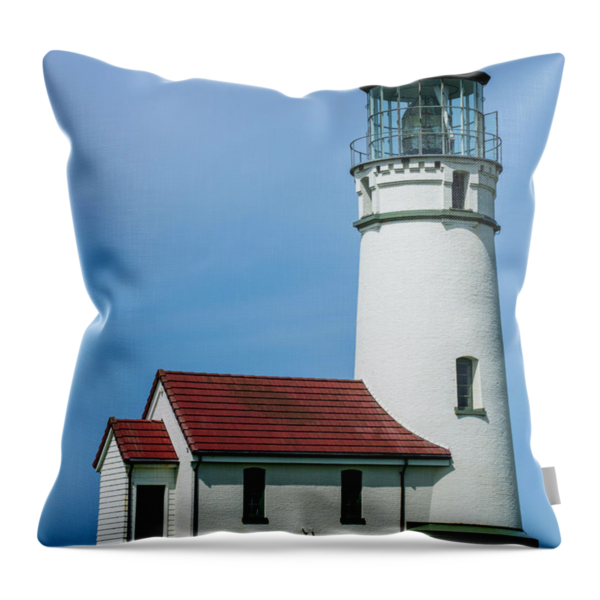 Cape Blanco Throw Pillow featuring the photograph Cape Blanco Oregon Lighthouse by Gary Whitton