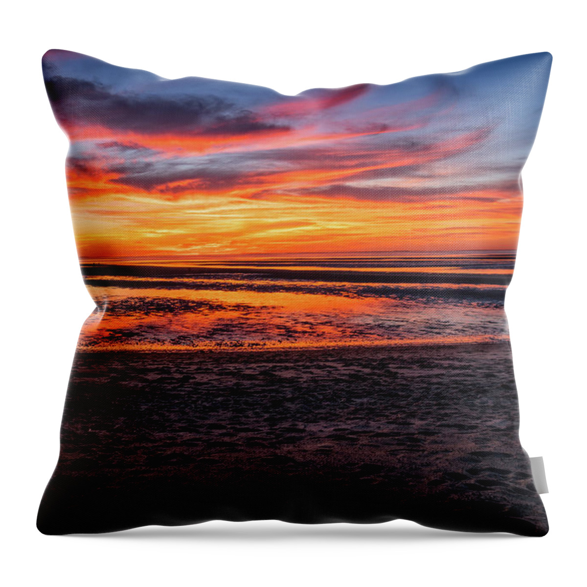 Sand Throw Pillow featuring the photograph Cape Cod Fall Sunset by Dave Files