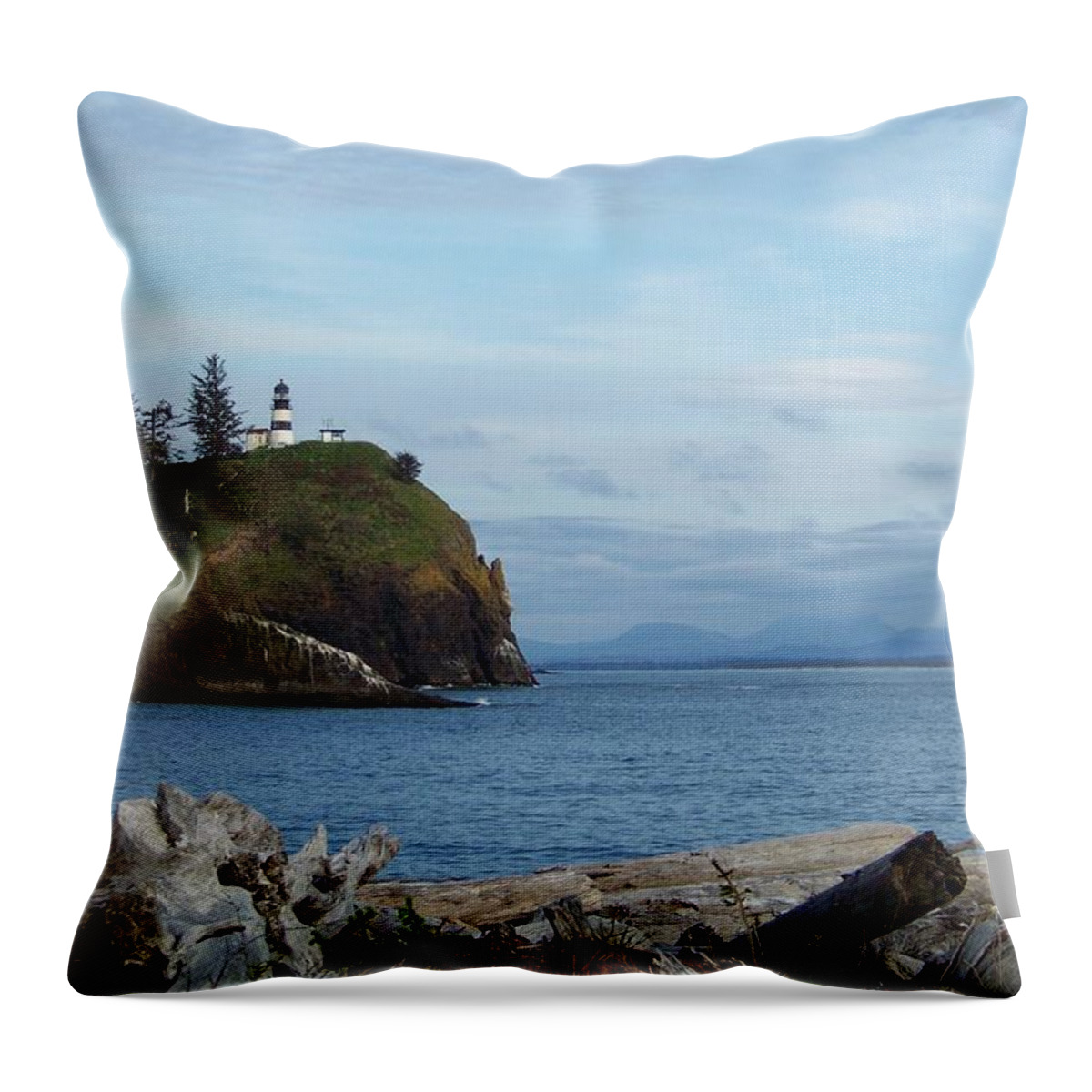 Lighthouse Throw Pillow featuring the photograph Cape Disappointment by Charles Robinson