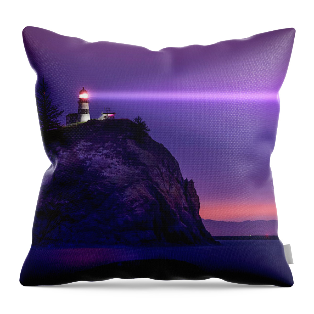 Lighthouse Throw Pillow featuring the photograph Cape Disappointment Light by Dave Koch