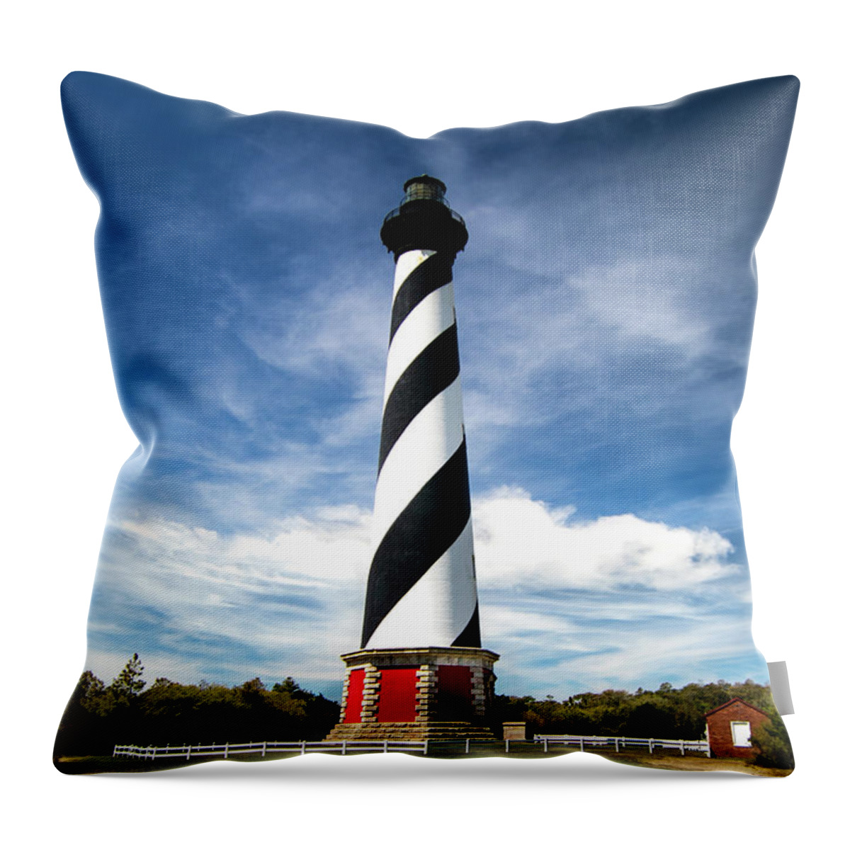 Cape Hatteras Lighthouse Throw Pillow featuring the photograph Cape Hatteras Light House by Norma Brandsberg