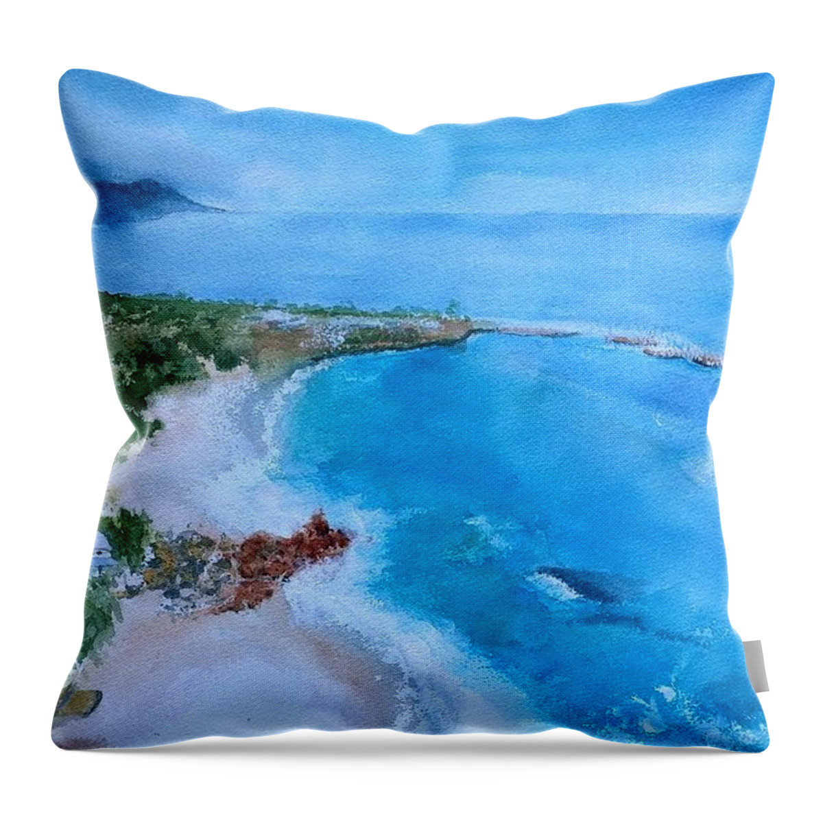 Cape Town Throw Pillow featuring the painting Cape Town Impressions by Debbie Lewis