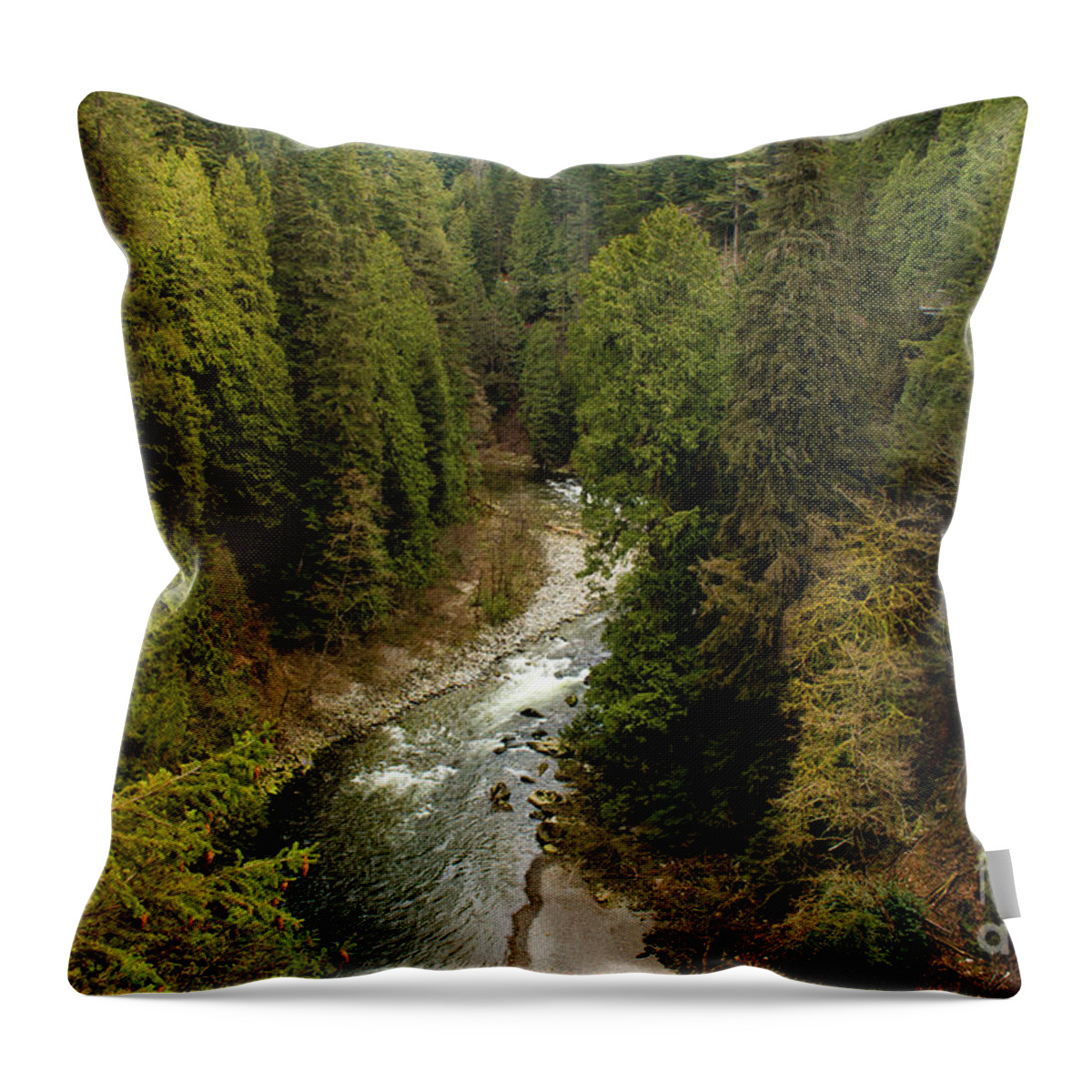 Capilano River Throw Pillow featuring the photograph Capilano River by Ivete Basso Photography