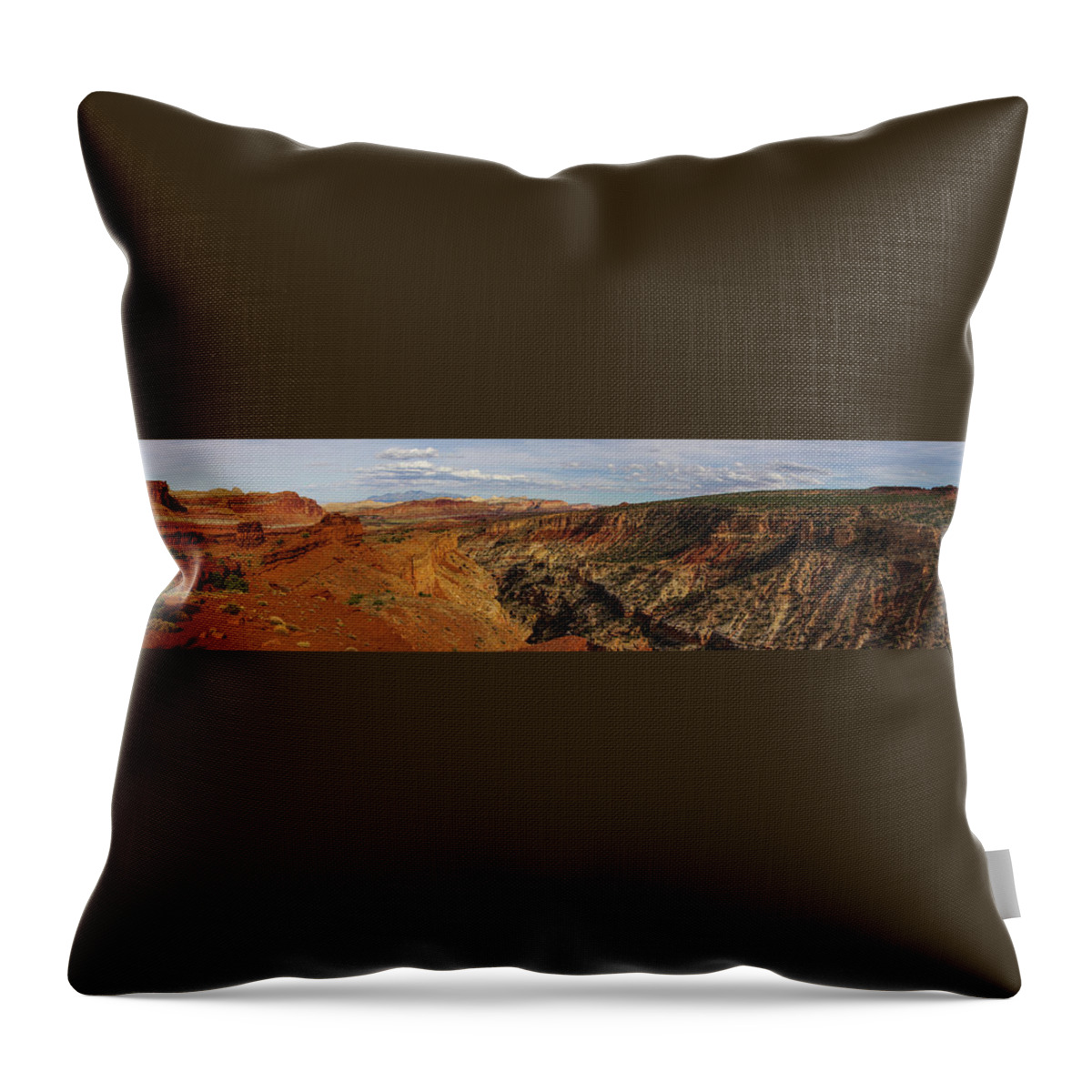 Utah Throw Pillow featuring the photograph Capitol Reef National Park Panorama by Lawrence S Richardson Jr