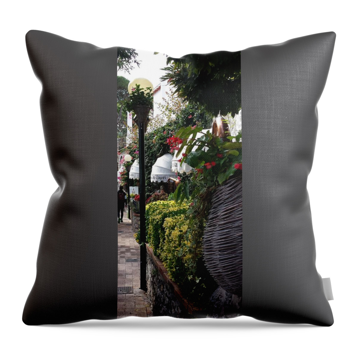 Capri Throw Pillow featuring the photograph Capri Street by Judith Rhue