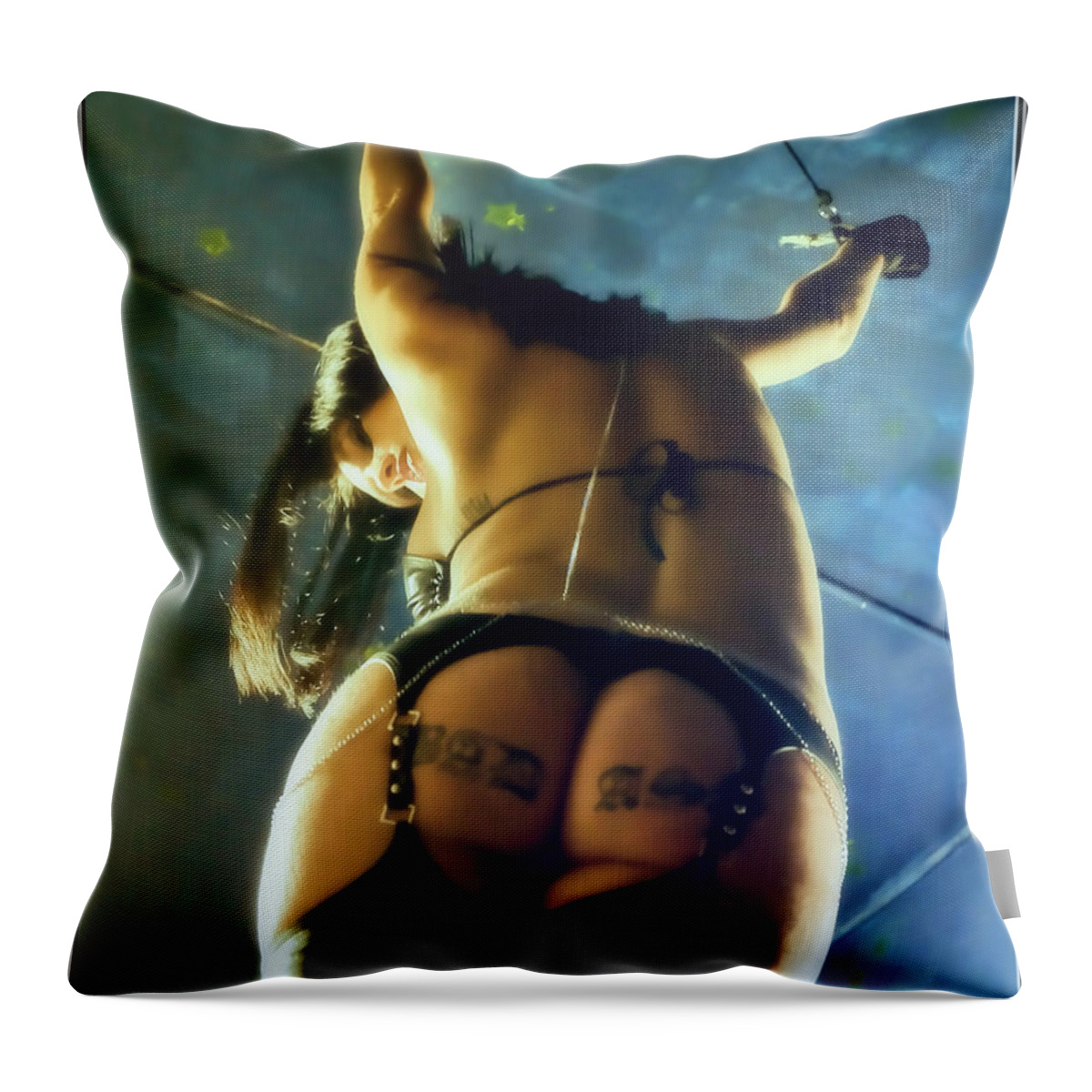 Erotic Throw Pillow featuring the digital art Captive  by Recreating Creation